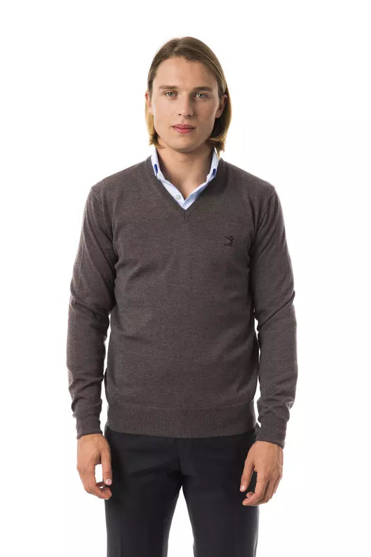 Uominitaliani Grauer Herren-Pullover aus Merinowolle