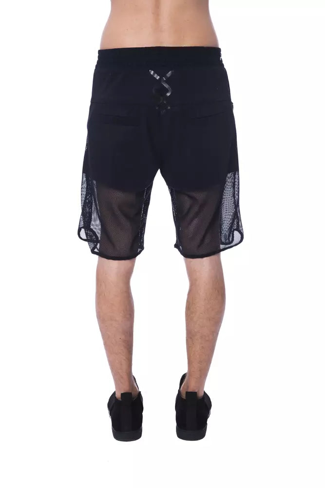 Nicolo Tonetto Schwarze Polyester-Shorts für Herren