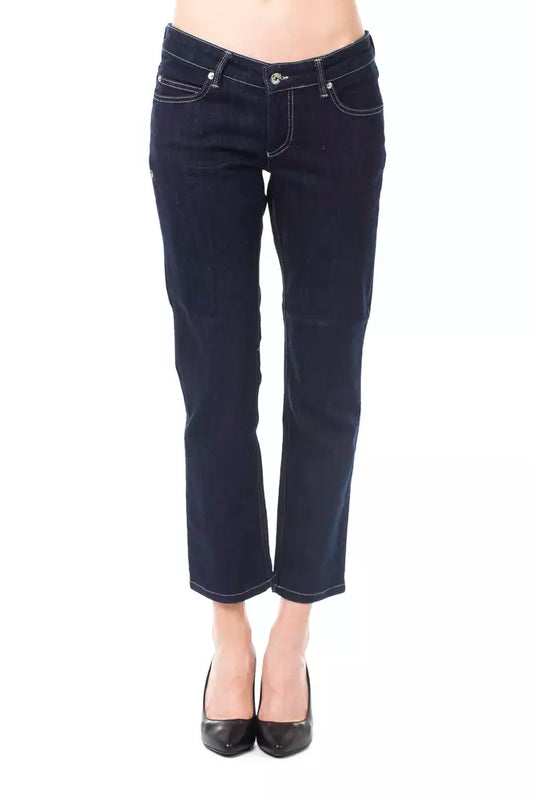 Ungaro Fever Blaue Baumwoll-Capri-Jeans für Damen