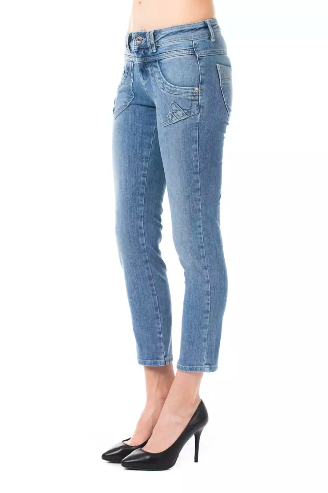 Ungaro Fever Hellblaue Damen-Capri-Jeans aus Baumwolle
