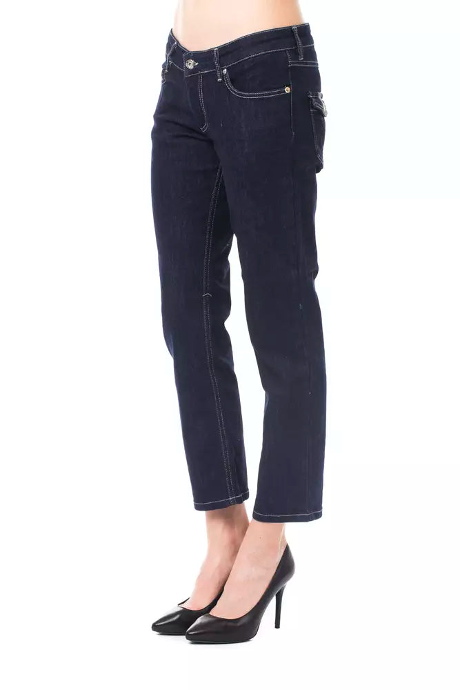 Ungaro Fever Blaue Baumwoll-Capri-Jeans für Damen
