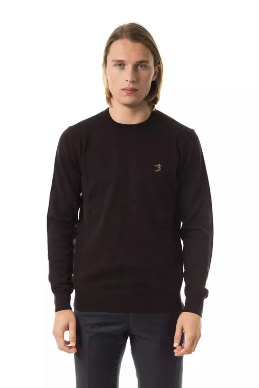 Uominitaliani Brauner Herren-Pullover aus Merinowolle