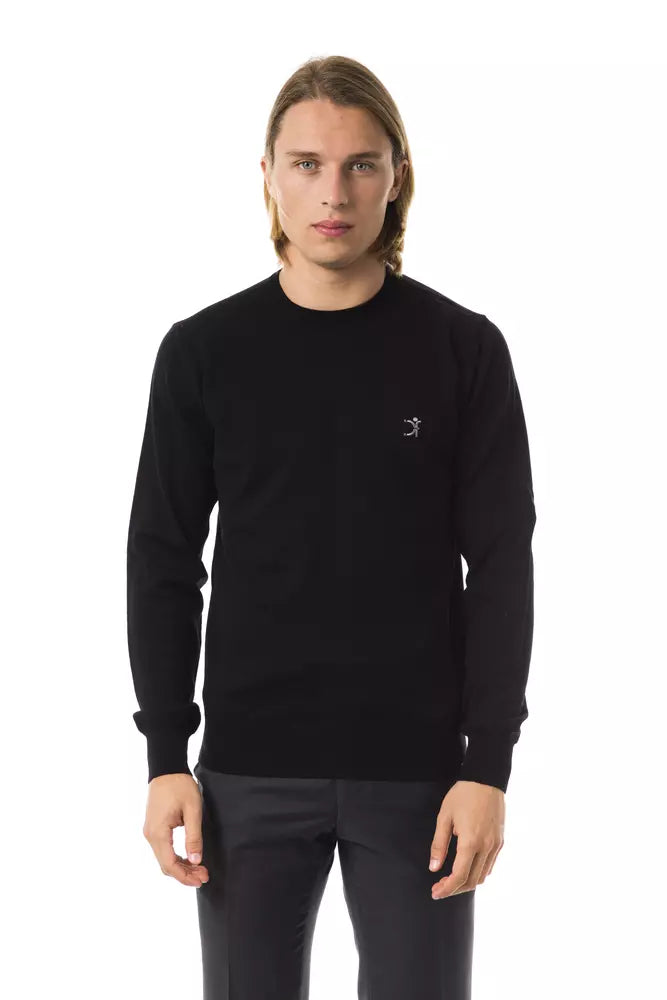 Uominitaliani Schwarzer Herren-Pullover aus Merinowolle