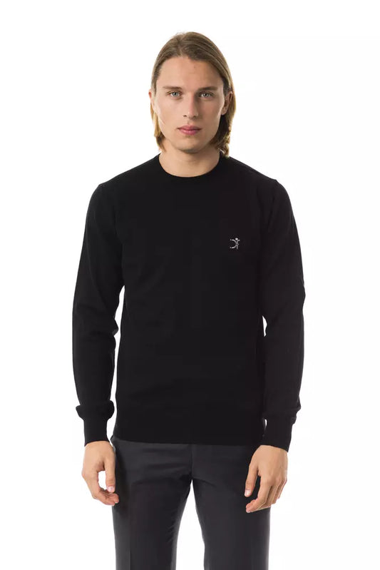 Uominitaliani Schwarzer Herren-Pullover aus Merinowolle