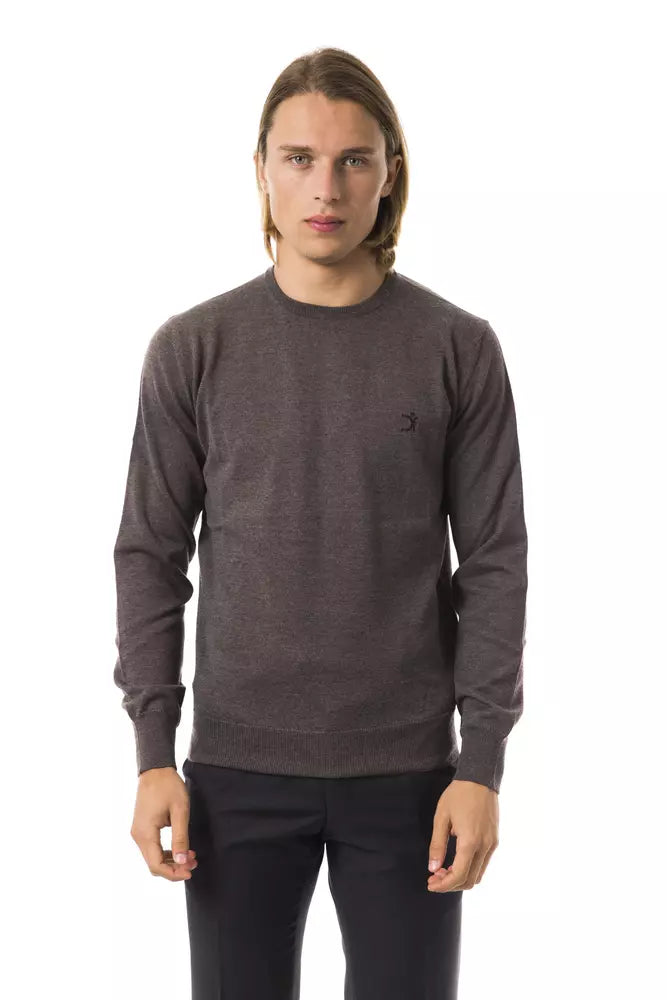 Uominitaliani Grauer Herren-Pullover aus Merinowolle