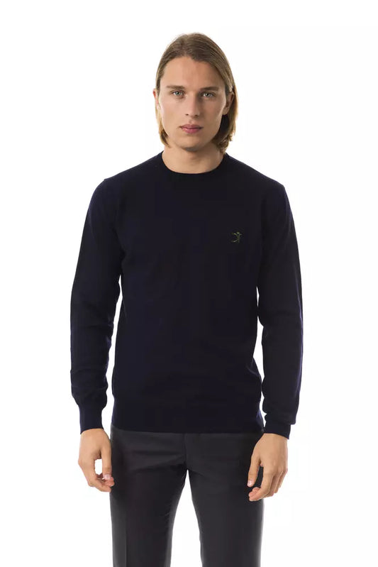 Uominitaliani Blauer Herren-Pullover aus Merinowolle