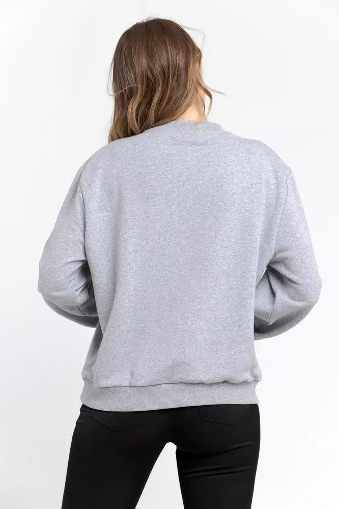Trussardi Graues Damen-Sweatshirt aus Baumwolle