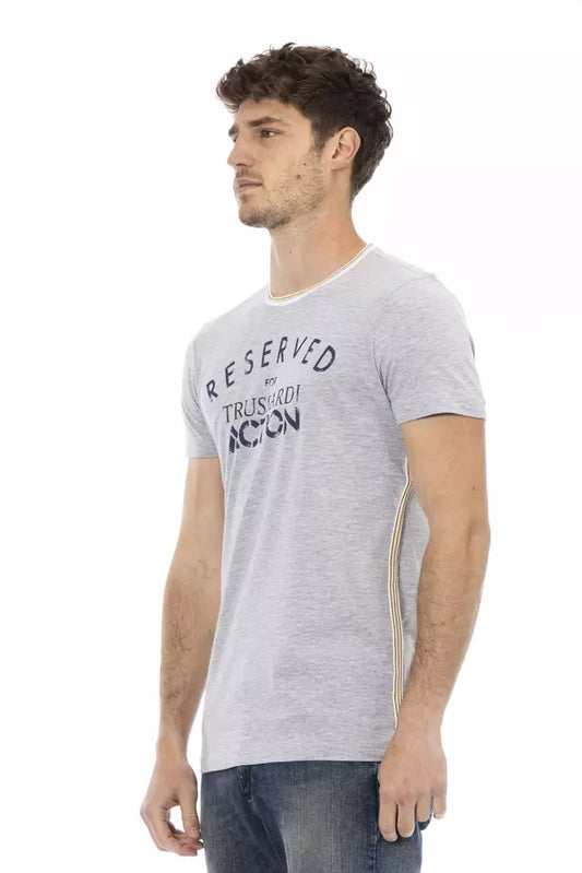 Trussardi Action Graues Baumwoll-T-Shirt für Herren