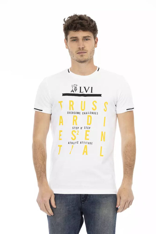 Trussardi Action Weißes Herren-T-Shirt aus Baumwolle