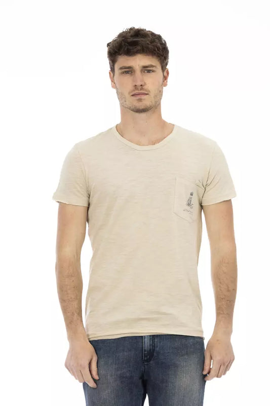 Trussardi Action Beiges Baumwoll-T-Shirt für Herren
