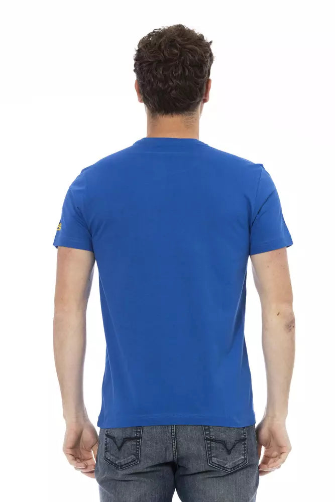 Trussardi Action Blaues Baumwoll-T-Shirt für Herren