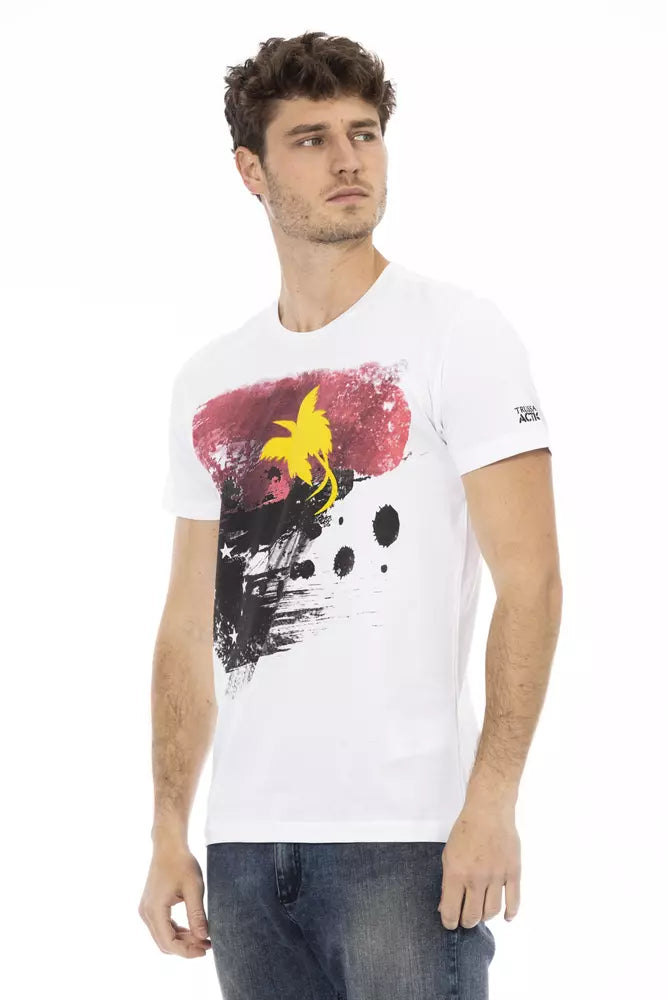 Trussardi Action Weißes Herren-T-Shirt aus Baumwolle