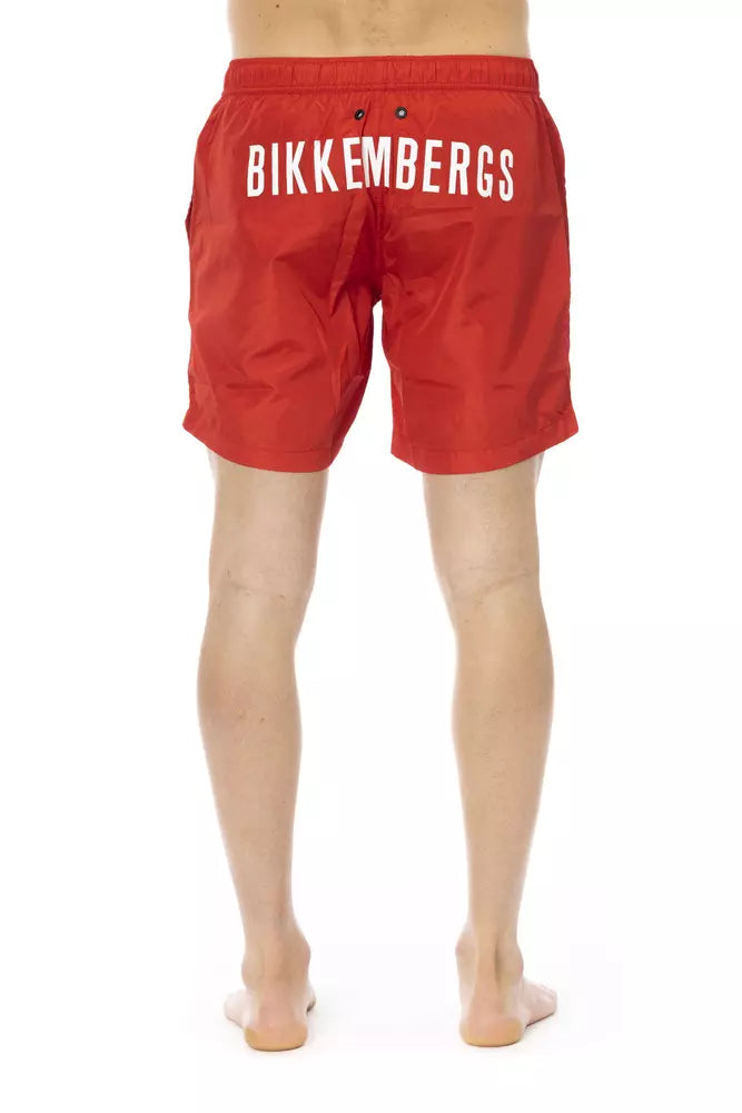 Rote Bikkembergs Badeshorts aus Polyester