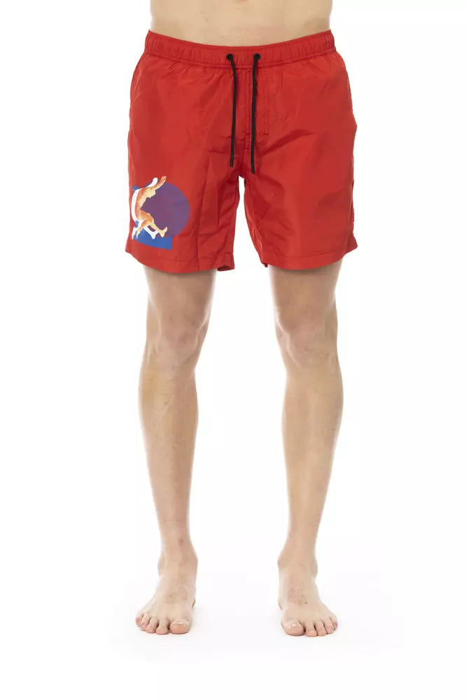 Rote Bikkembergs Badeshorts aus Polyester