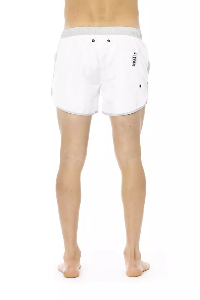 Weiße Bikkembergs Badeshorts aus Polyester