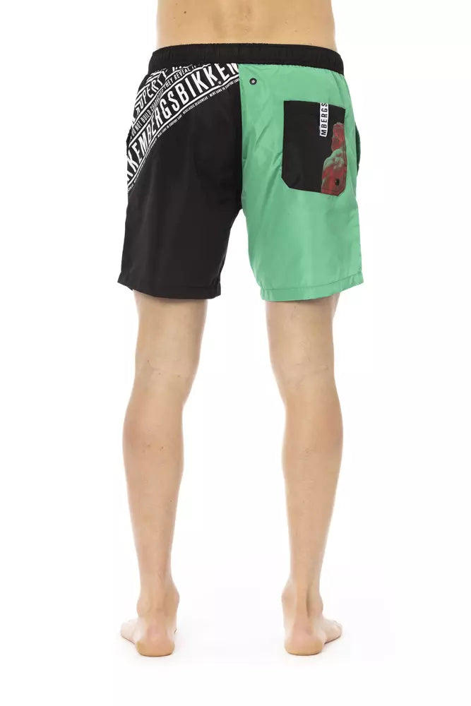 Grüne Bikkembergs Herren-Badehose aus Polyester