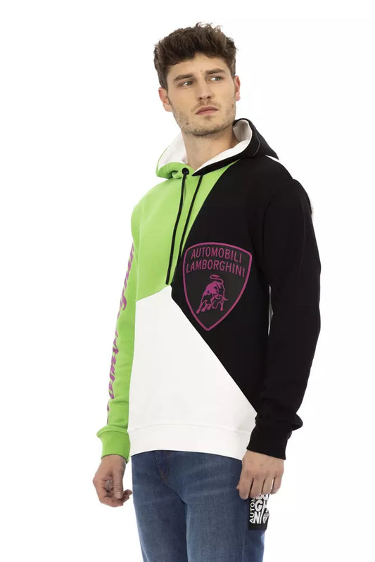 Automobili Lamborghini Weißer Herren-Kapuzenpullover aus Baumwolle