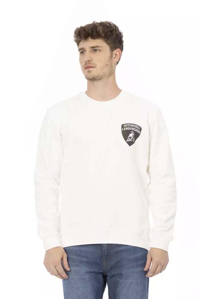 Automobili Lamborghini Weißer Herren-Sweater aus Baumwolle