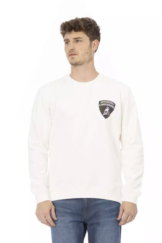 Automobili Lamborghini Weißer Herren-Sweater aus Baumwolle