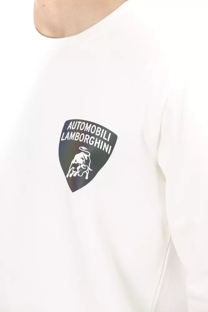 Automobili Lamborghini Weißer Herren-Sweater aus Baumwolle
