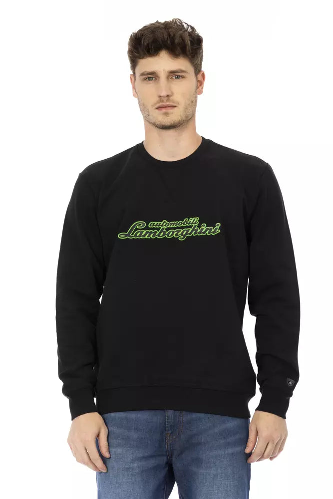 Automobili Lamborghini Schwarzer Herren-Pullover aus Baumwolle