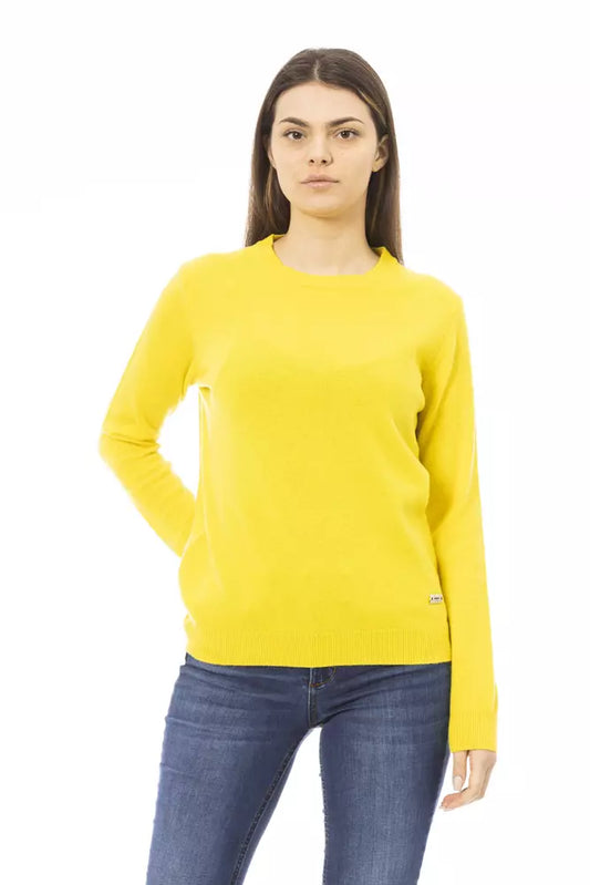 Baldinini Trend Gelber Wollpullover für Damen