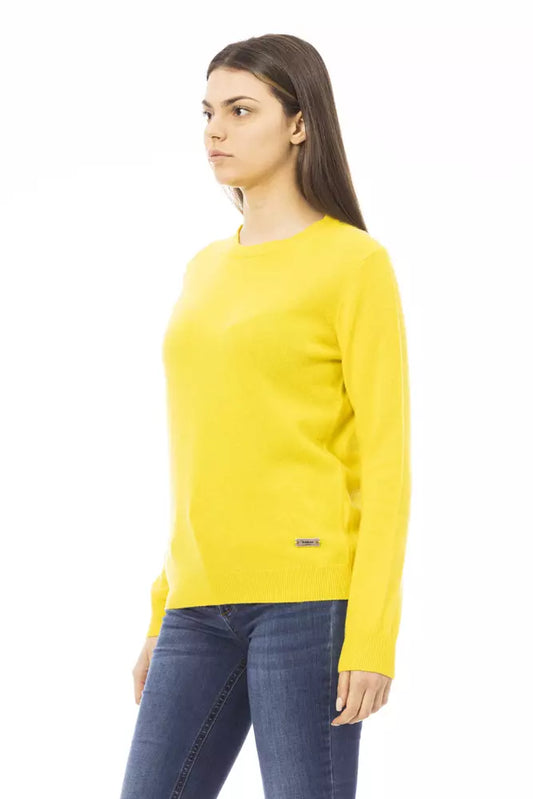 Baldinini Trend Gelber Wollpullover für Damen