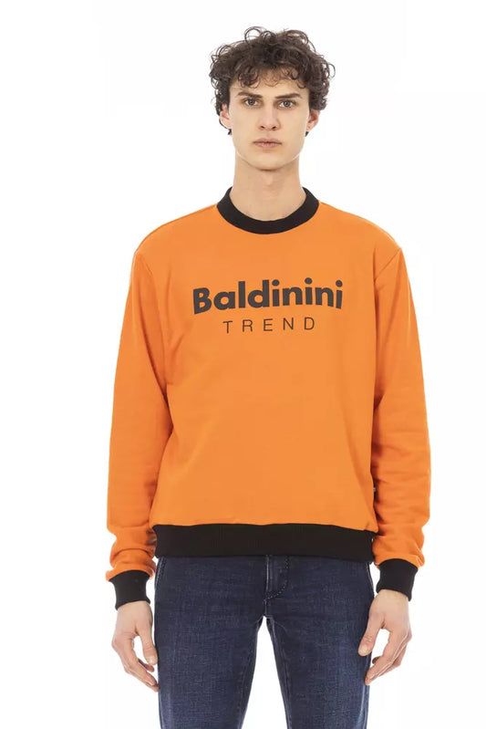Baldinini Trend Orangefarbener Herren-Pullover aus Baumwolle