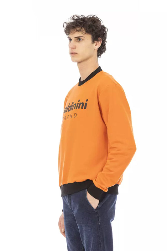 Baldinini Trend Orangefarbener Herren-Pullover aus Baumwolle