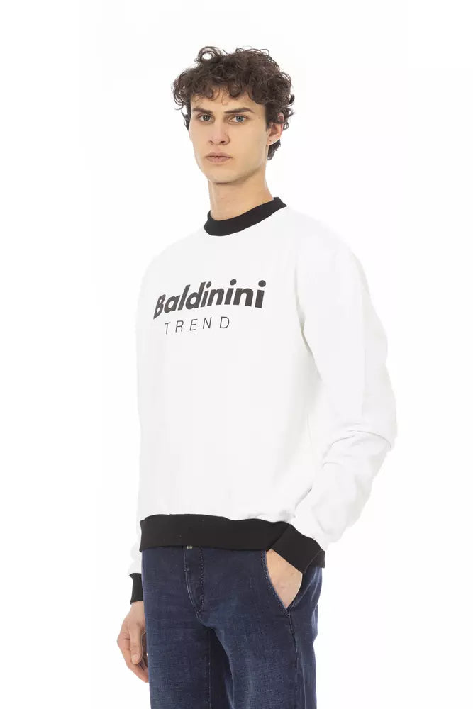 Baldinini Trend Weißer Baumwoll-Pullover für Herren
