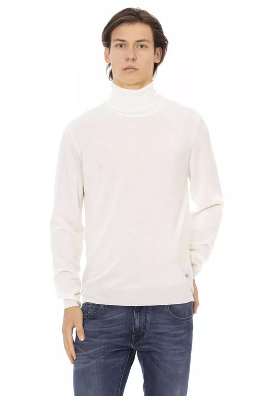 Baldinini Trend Weißer Stoff-Rollkragenpullover für Herren