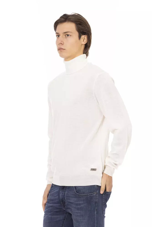 Baldinini Trend Weißer Stoff-Rollkragenpullover für Herren
