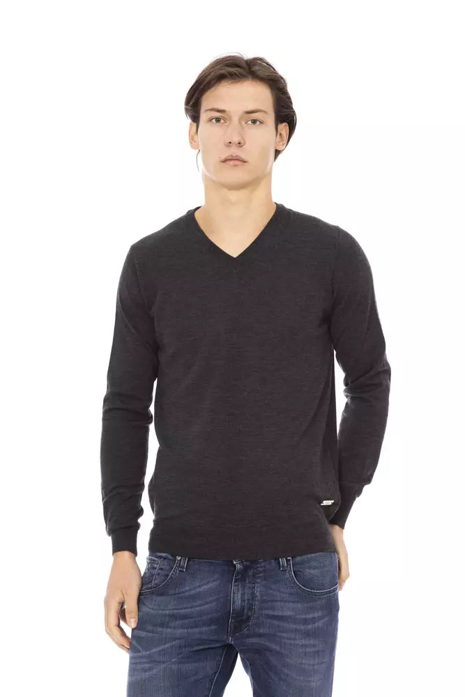 Baldinini Trend Grauer Stoff-Pullover für Herren