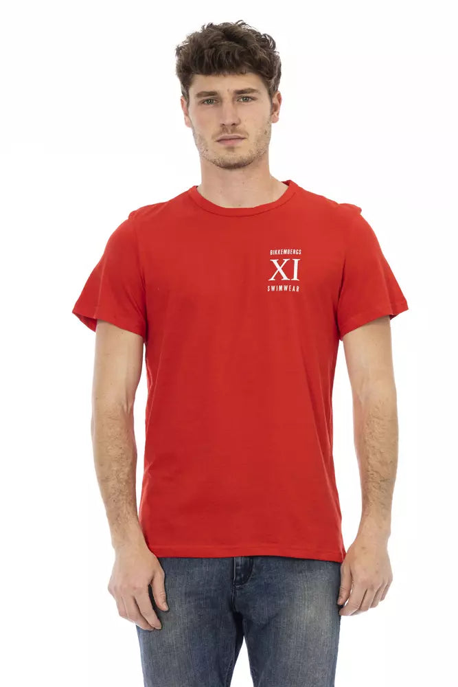 Bikkembergs Rotes Baumwoll-T-Shirt für Herren