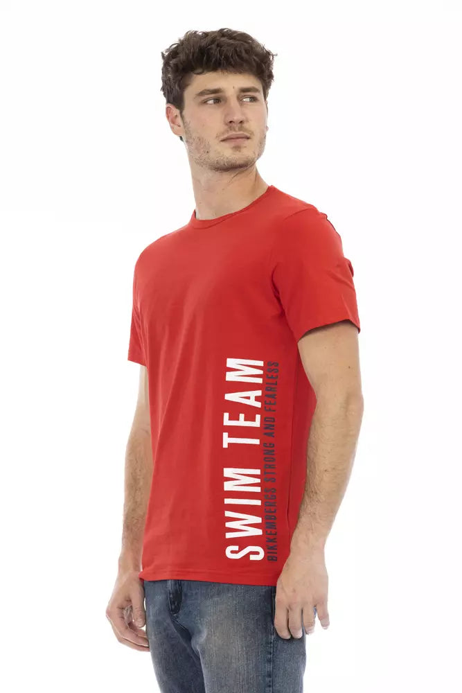 Bikkembergs Rotes Herren-T-Shirt aus Baumwolle