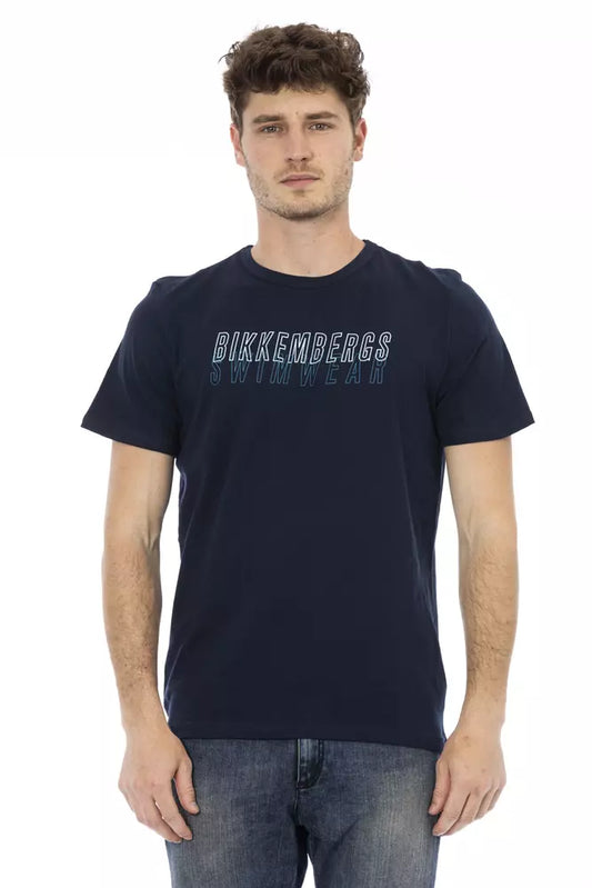 Bikkembergs Blaues Baumwoll-T-Shirt für Herren