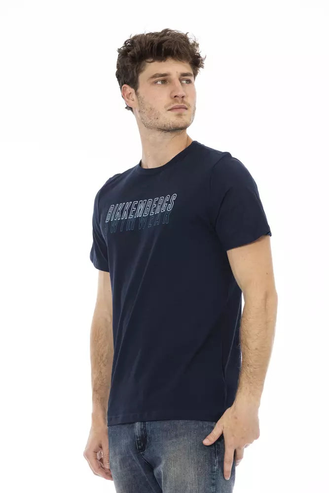 Bikkembergs Blaues Baumwoll-T-Shirt für Herren