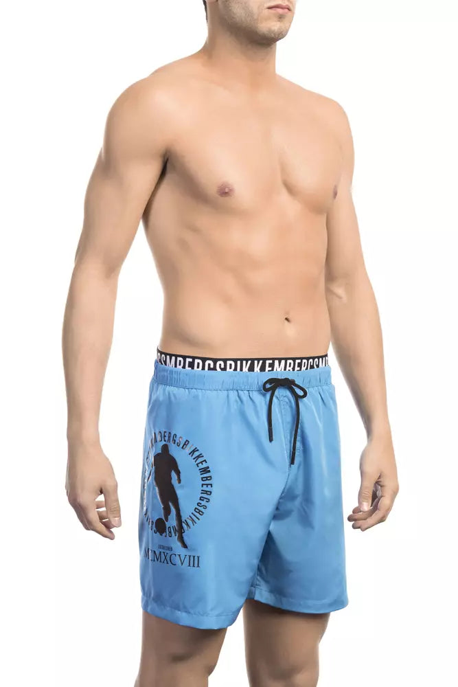 Hellblaue Bikkembergs Badeshorts aus Polyester