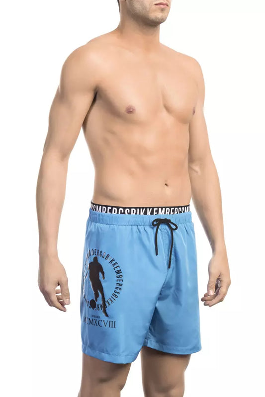 Hellblaue Bikkembergs Badeshorts aus Polyester