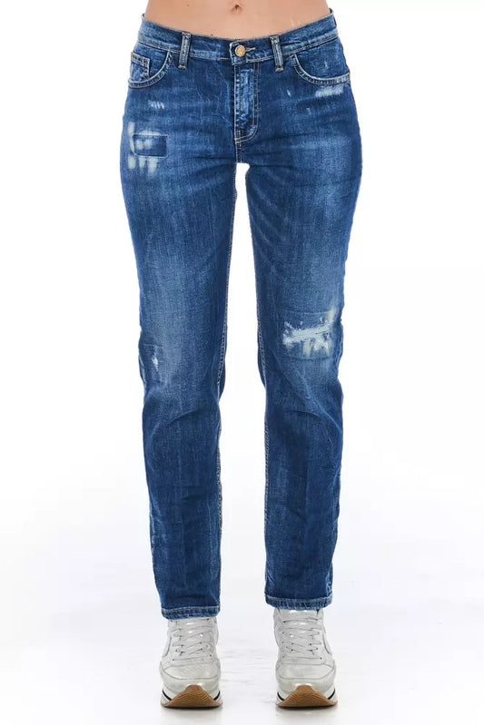 Frankie Morello Blaue Damenjeans aus Baumwolle