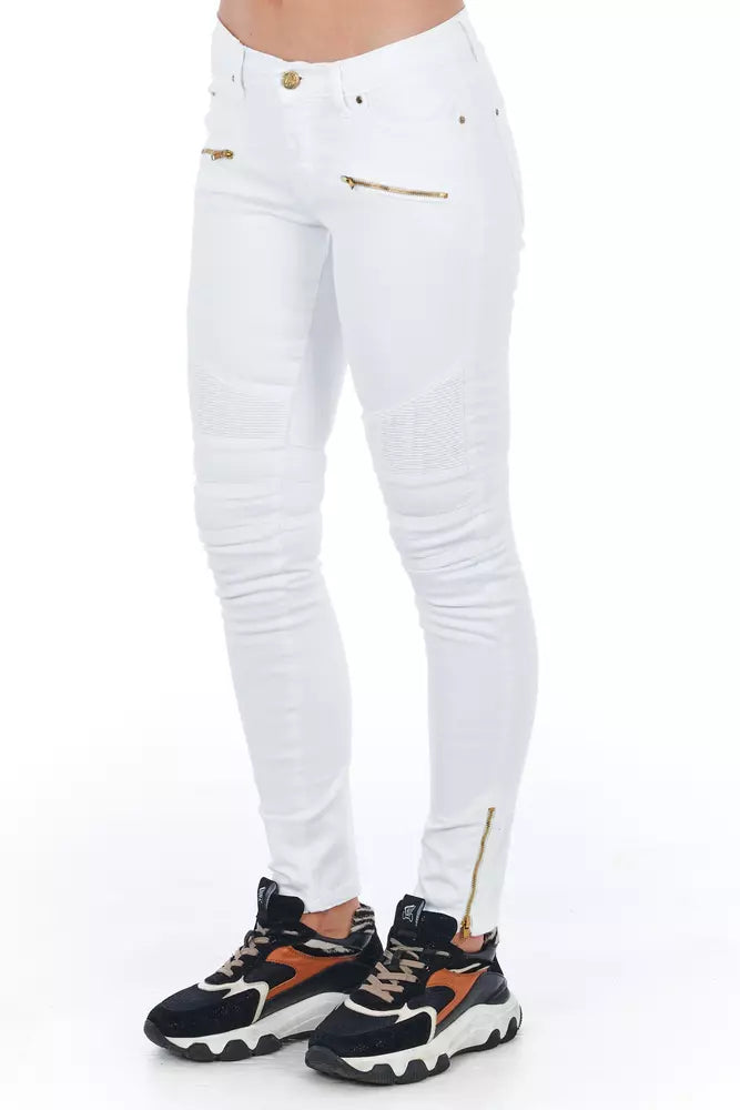 Frankie Morello Weiße Damen-Jeans aus Baumwolle