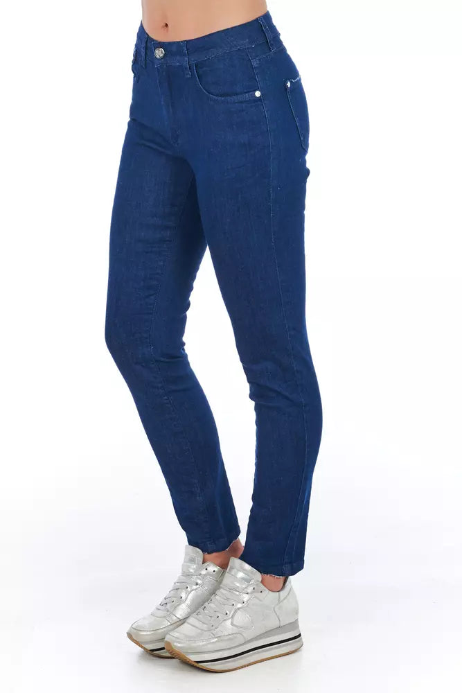 Frankie Morello Dunkelblaue Damen-Jeans im Skinny-Schnitt
