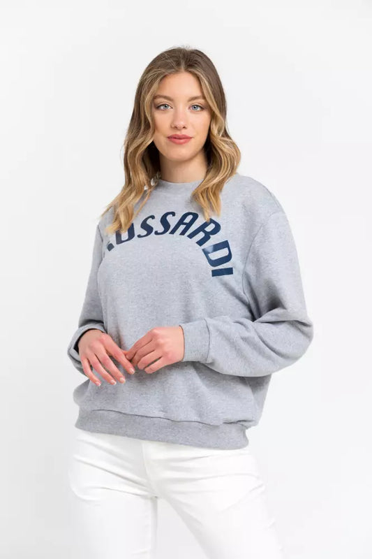 Trussardi Graues Damen-Sweatshirt aus Baumwolle