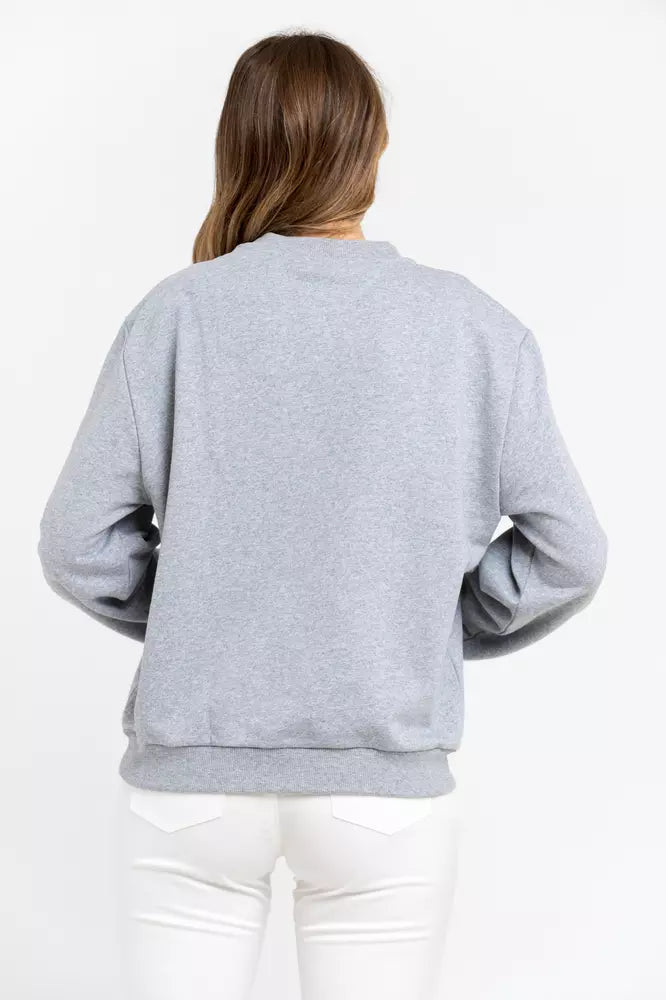 Trussardi Graues Damen-Sweatshirt aus Baumwolle