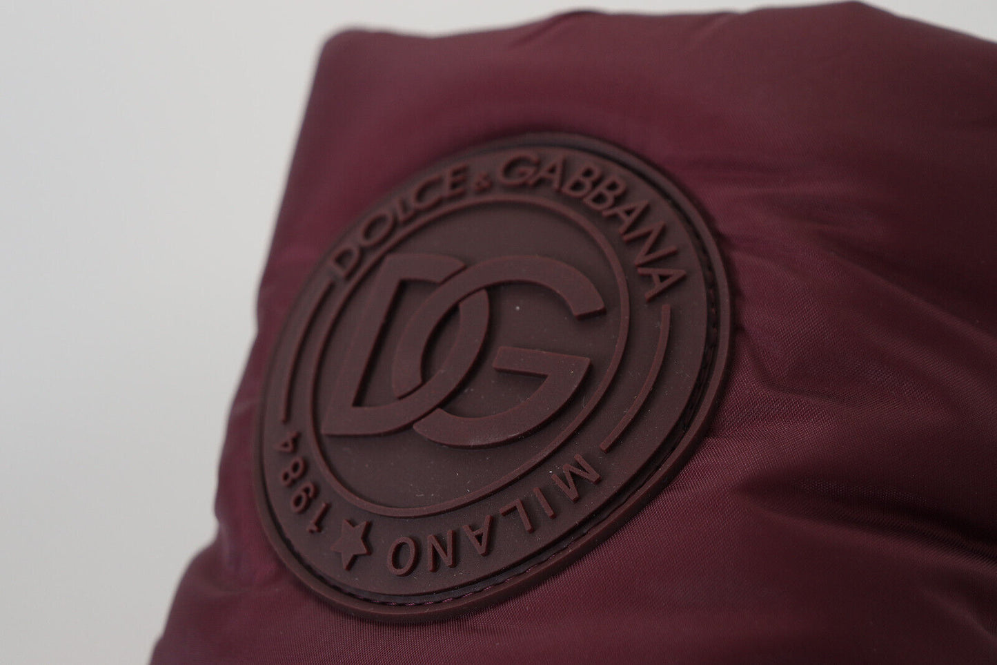 Dolce & Gabbana Bordeaux Nylonstiefel Gepolsterte Halbschuhe