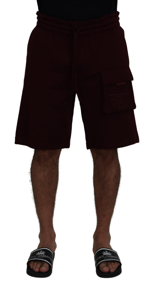 Dolce & Gabbana Maroon Bermuda Cargo Herren Shorts