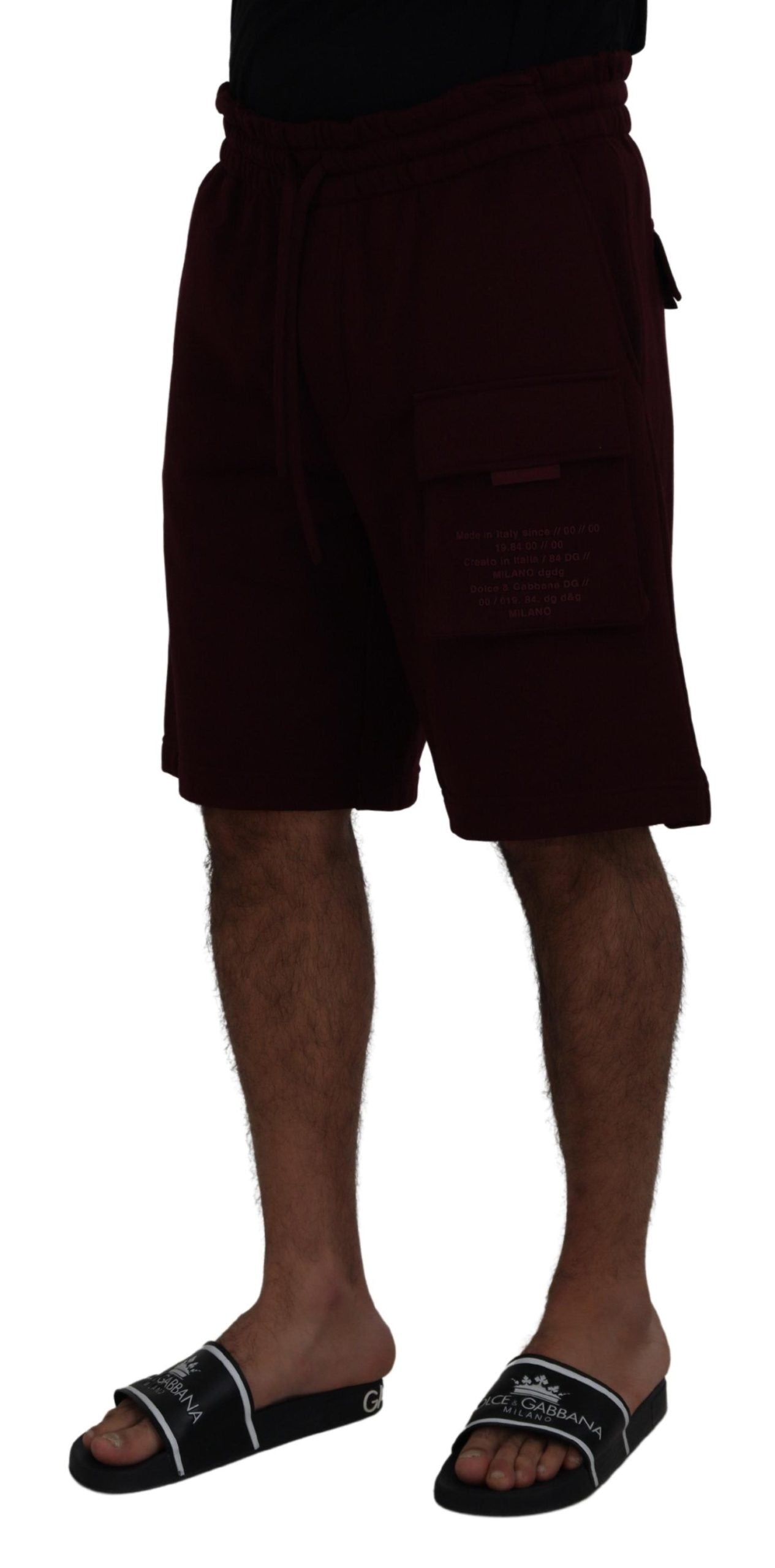 Dolce & Gabbana Maroon Bermuda Cargo Herren Shorts