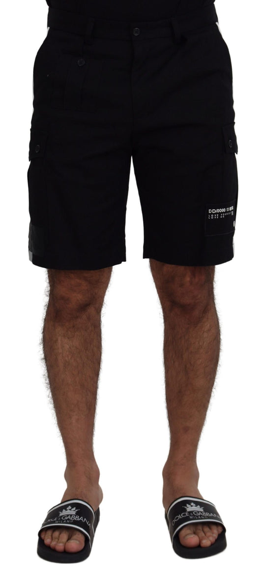 Dolce & Gabbana Schwarze Bermuda Cargo Freizeitshorts