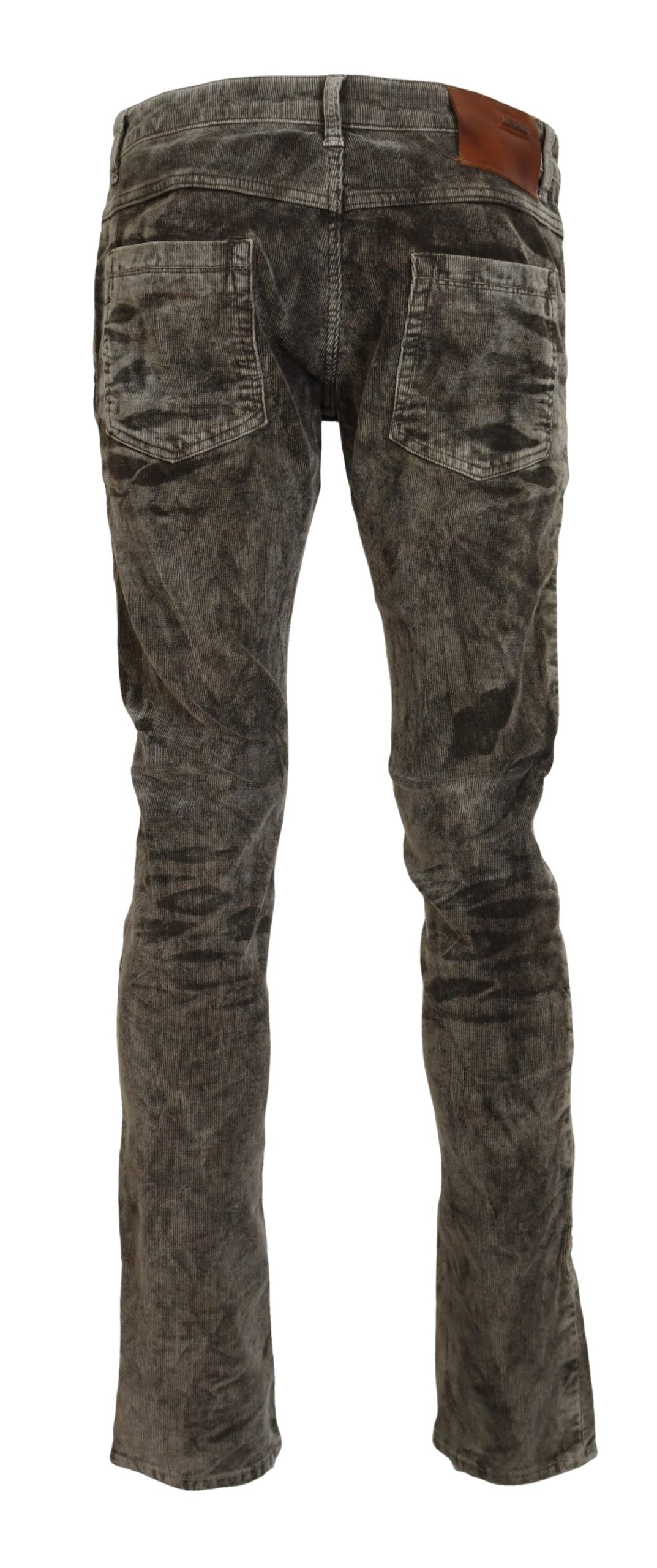 Acht Graue gewaschene Baumwollcordjeans Slim Fit für Männer