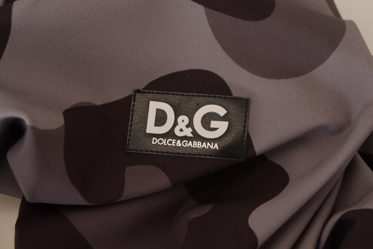 Dolce & Gabbana Grau gemusterter Polyester Neoprenanzug Bademode